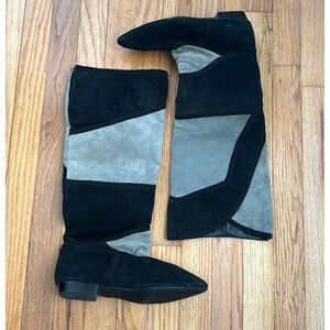 Vintage New York Transit Suede Black/Grey Boots Women’s Sz 9
